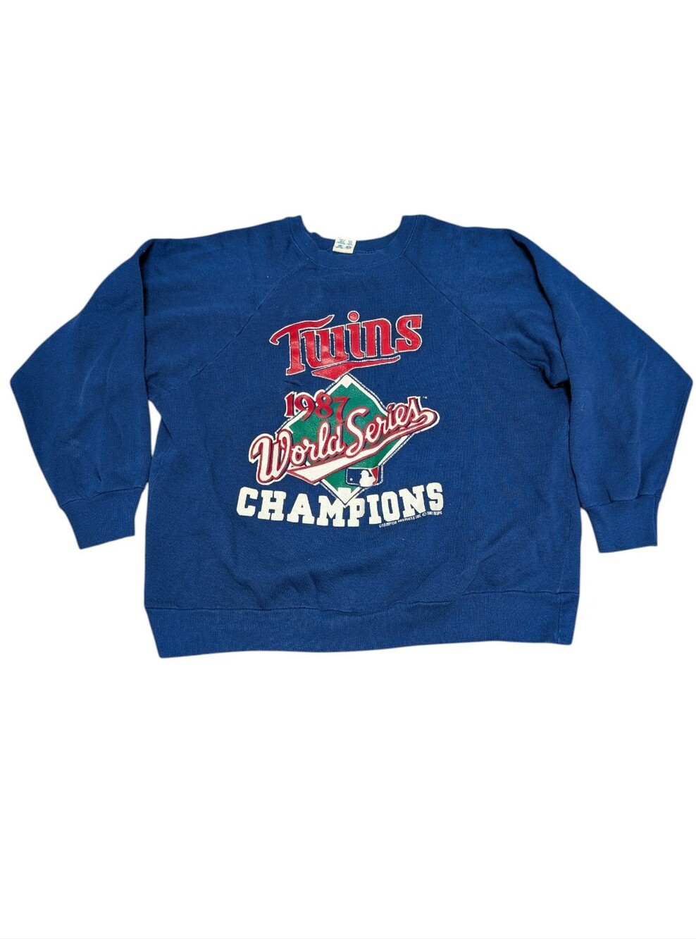 Twins 1987 World Series Champions Blue Crewneck Sweatshirt (Large)